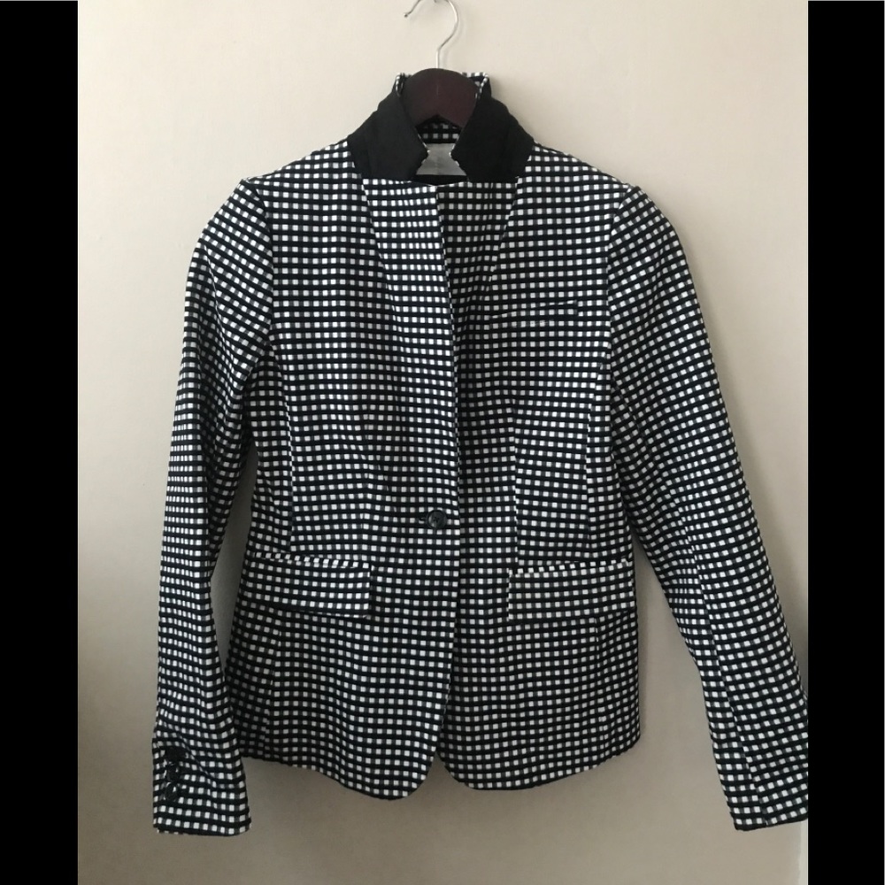 NWT BR Black & White Gingham Suit Blazer & Pants